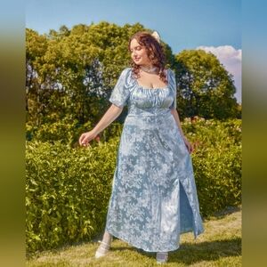Cider Jacquard Square Neck Maxi Dress Curve & Plus Size 2XL